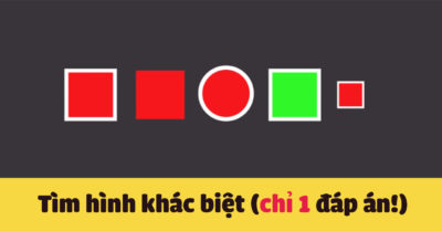 Mỗi ngày 3 câu đố: Tìm hình khác biệt (chỉ có một đáp án)