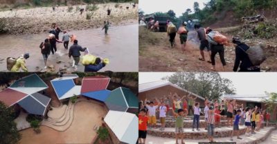 Hàng trăm người xuống suối cõng sỏi xây ngôi trường tuyệt đẹp