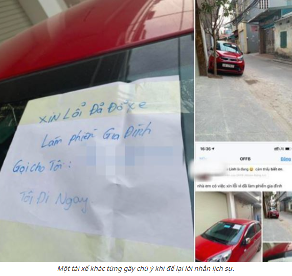 Tờ giấy nhắn gây xôn xao của nữ tài xế đỗ xe chắn cửa