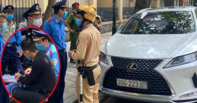 Tài xế xe Lexus thách ‘biết xe của ai không mà cẩu’ đã đốt ‘lệnh bài’