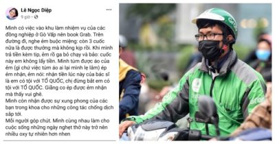 Anh xe ôm công nghệ quyết từ chối nhận tiền cước của một bác sĩ vì nghĩ ‘có tội với Tổ quốc’