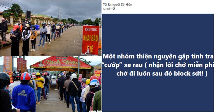 Hàng chục nghìn người từ Sài Gòn, Đồng Nai, Bình Dương đổ về Tây Nguyên; xe rau từ thiện bị cướp